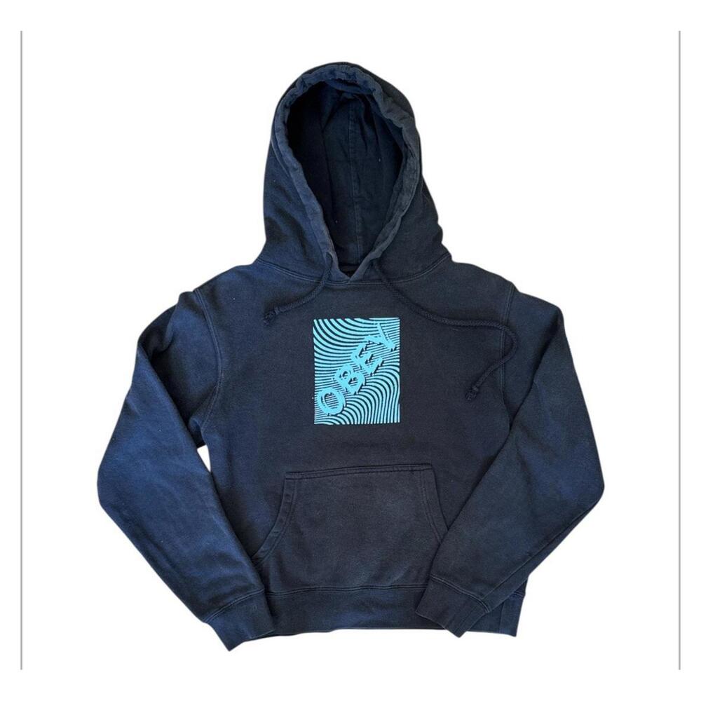 Obey Black Hoodie with Blue Graphic
